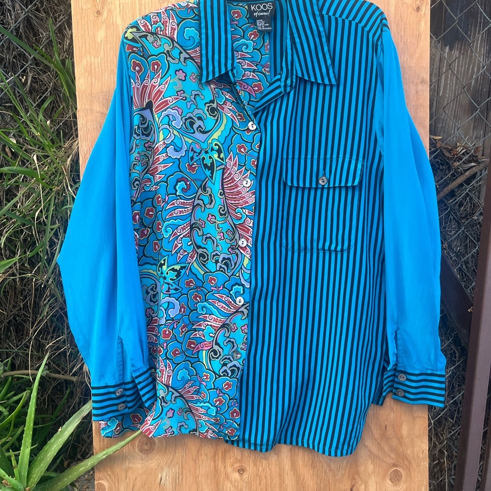 Blue Patterned Women's Blouse
